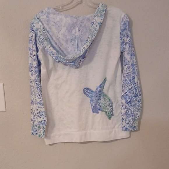 Artistic Blue and White Turtle Swim Coverup - Picture 5 of 6